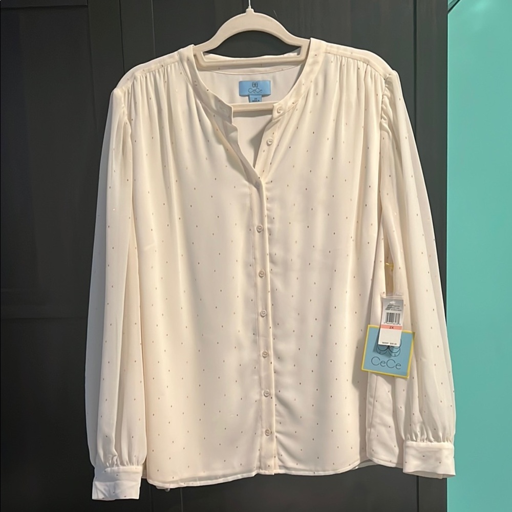 CeCe Women's Cream Blouse
